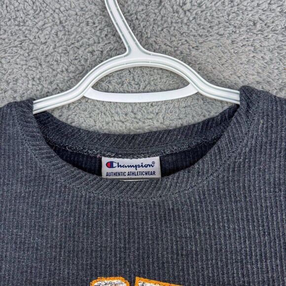 App State Mountaineers Shirt Mens Medium Gray Waffle Knit Champion LS Tee Boone - Picture 3 of 11